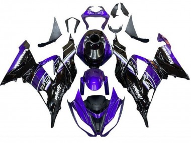 2013-2018 Kawasaki ZX6R Motorcycle Fairing - Blue Glossy Black UK