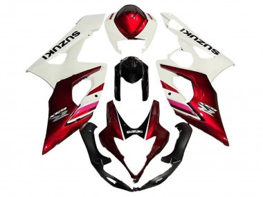 2005-2006 Suzuki GSXR 1000 Motorcycle Fairings - White Candy Red Black UK