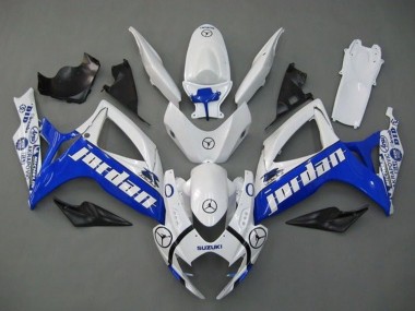 2006-2007 Suzuki GSXR 600 / GSXR 750 Motorcycle Fairings - White Blue Jordan UK