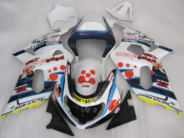 2001-2003 Suzuki GSXR 600 Motorcycle Fairings - White Blue Red Yellow Black Dark Dog UK