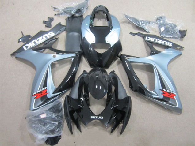 2006-2007 Suzuki GSXR 600 Motorcycle Fairings - Grey Glossy Black UK