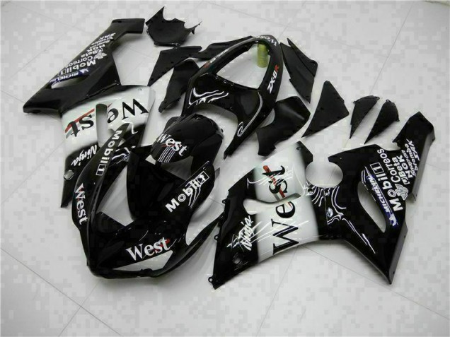 Black 2005-2006 ZX6R Motorcycle Fairings