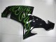 Black Green Flame 2006-2007 ZX10R Motorcycle Fairings Black Green Flame 2006-2007 ZX10R Motorcycle Fairings