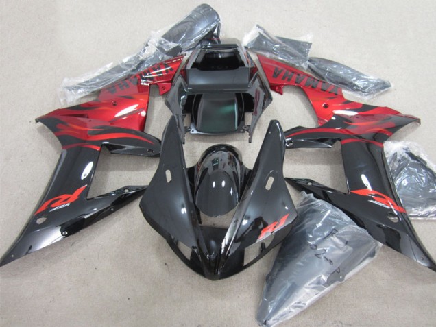 Black Red Decal 2002-2003 YZF R1 Motorcycle Fairings Black Red Decal 2002-2003 YZF R1 Motorcycle Fairings