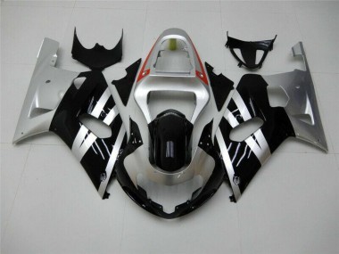 Black Silver 2001-2003 GSXR 600/750 Motorcycle Fairings