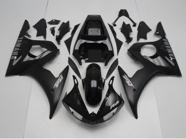 Black with Silver Decals 2003-2005 YZF R6 Motorcycle Fairings