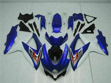 Blue White 2008-2010 GSXR 600/750 Motorcycle Fairing Kits