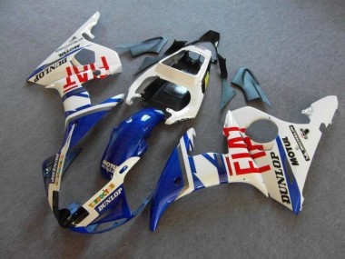 Blue White Fiat 2003-2005 YZF R6 Motorcycle Fairings