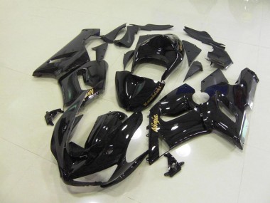 Glossy Black Gold Decals 2005-2006 ZX6R Motorcycle Fairings