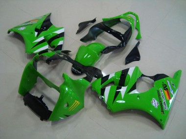 Green Black 2000-2002 ZX6R Motorcycle Fairings