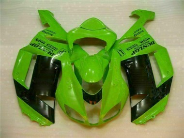 Green Black Dunlop 2007-2008 ZX6R Motorcycle Fairings