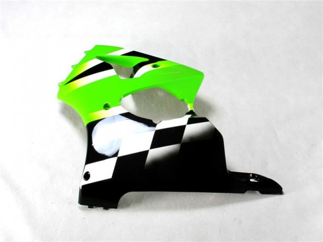 Green Black White 2000-2002 ZX6R Motorcycle Fairings Green Black White 2000-2002 ZX6R Motorcycle Fairings