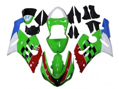 Green Red White Blue 2005-2006 ZX6R Motorcycle Fairings