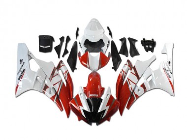 Red White 2006-2007 YZF R6 Aftermarket Motorcycle Fairing