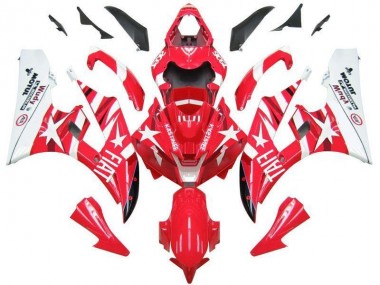 Red White Star Fiat 2006-2007 YZF R6 Motorcycle Fairings
