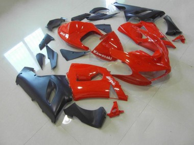 Red and Matte Black 2005-2006 ZX6R Motorcycle Fairings