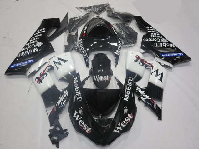 White Black 2005-2006 ZX6R Motorcycle Fairing White Black 2005-2006 ZX6R Motorcycle Fairing