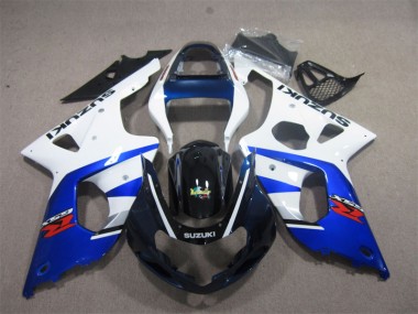 White Blue 2000-2002 GSXR 1000 Motorcycle Fairings