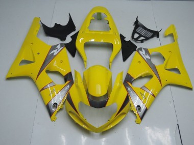 Yellow and Grey 2000-2002 GSXR 1000 Motorcycle Fairings